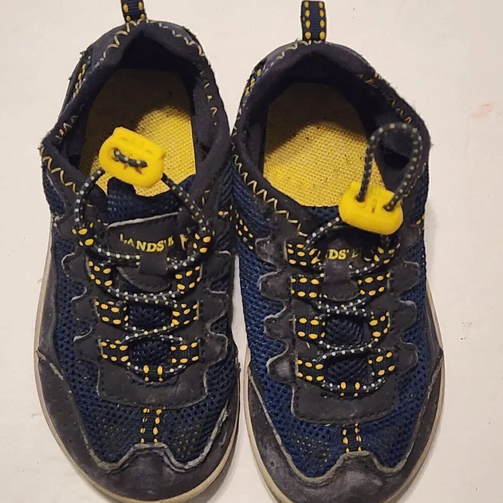 Lands End toddler hiking / water sandals shoes  size 7 M Blue Yellow Mesh